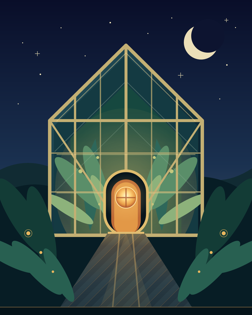 Midnight Conservatory, version 2: Luminous botanical revision