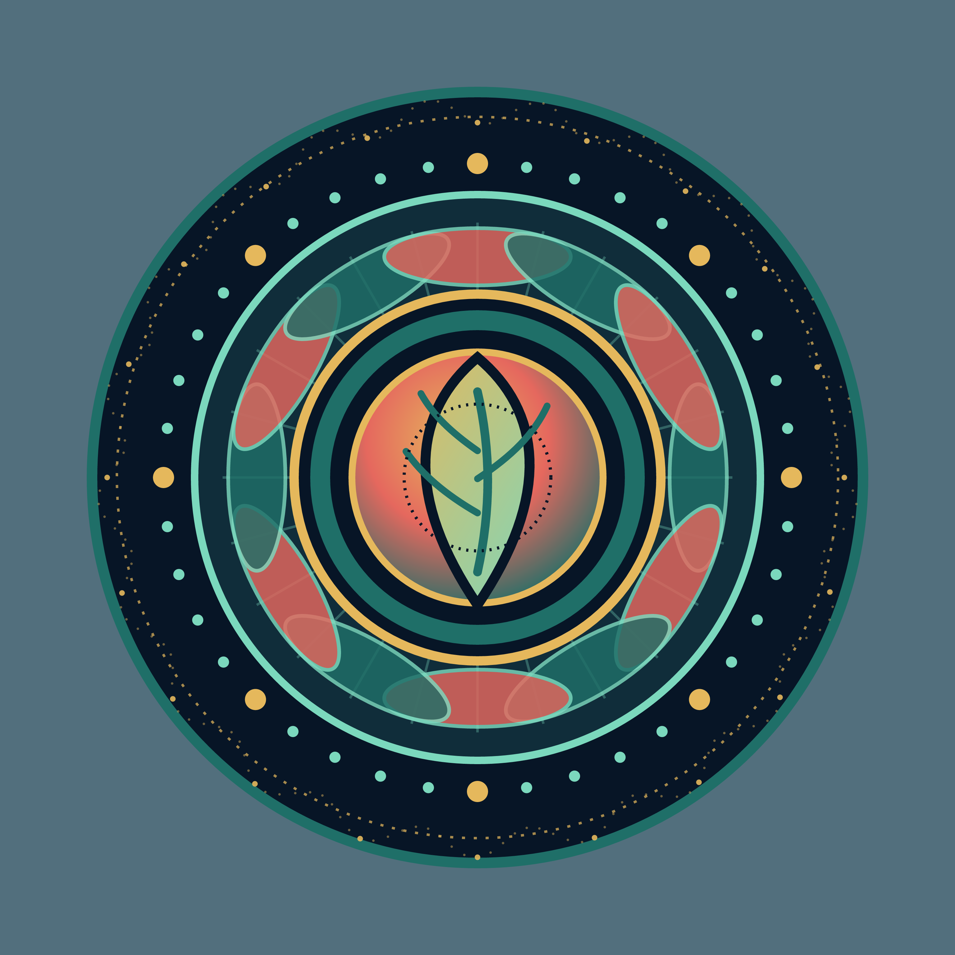 The Archive Under the Seed, version 2: Replaced the diffuse near-black gradient with a separated mineral field and distinct dark monument planes after multi-scale contrast measured only 1.04:1