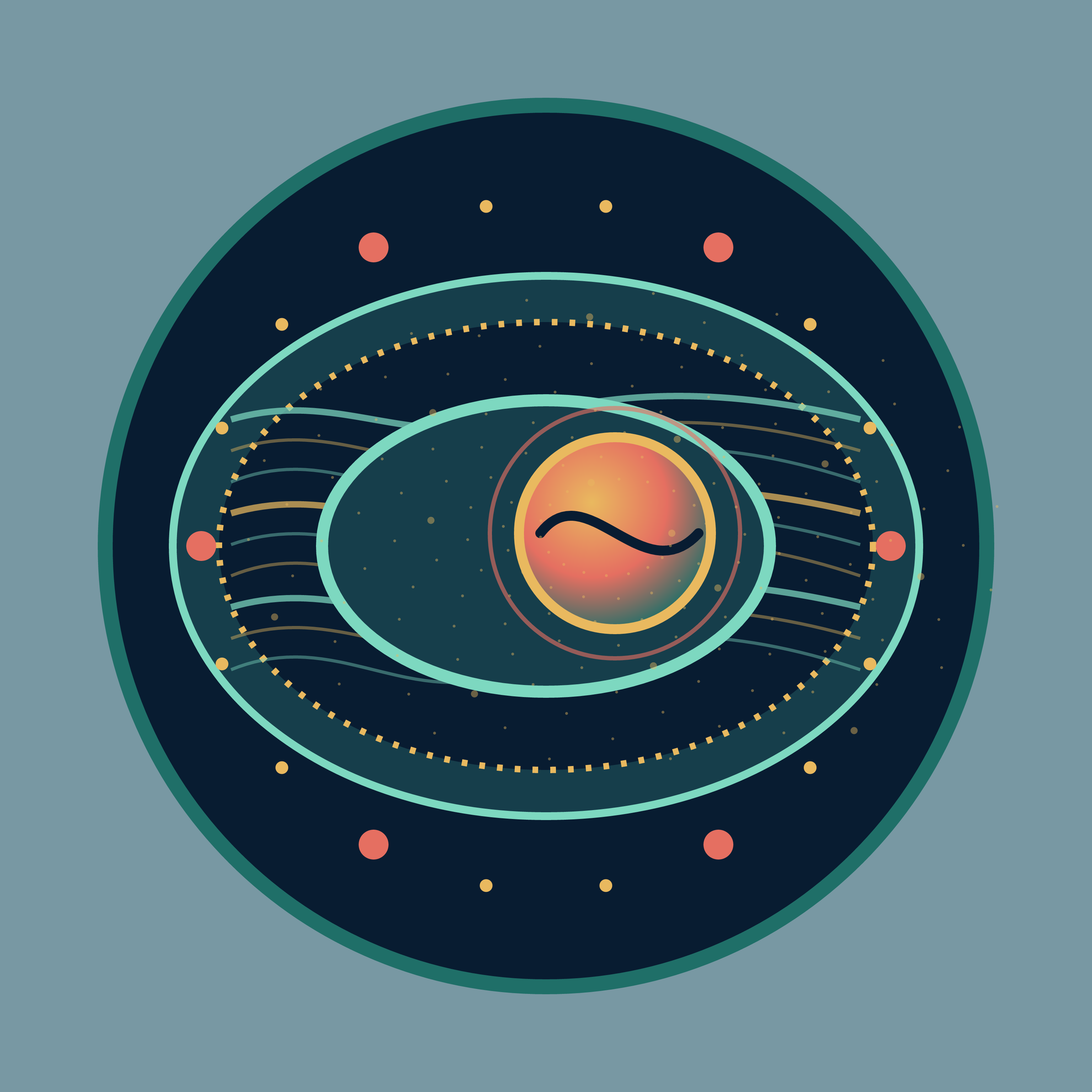 Tidal Memory Engine, version 2: Moved and enlarged the memory core to establish directional tidal pull while increasing wave separation