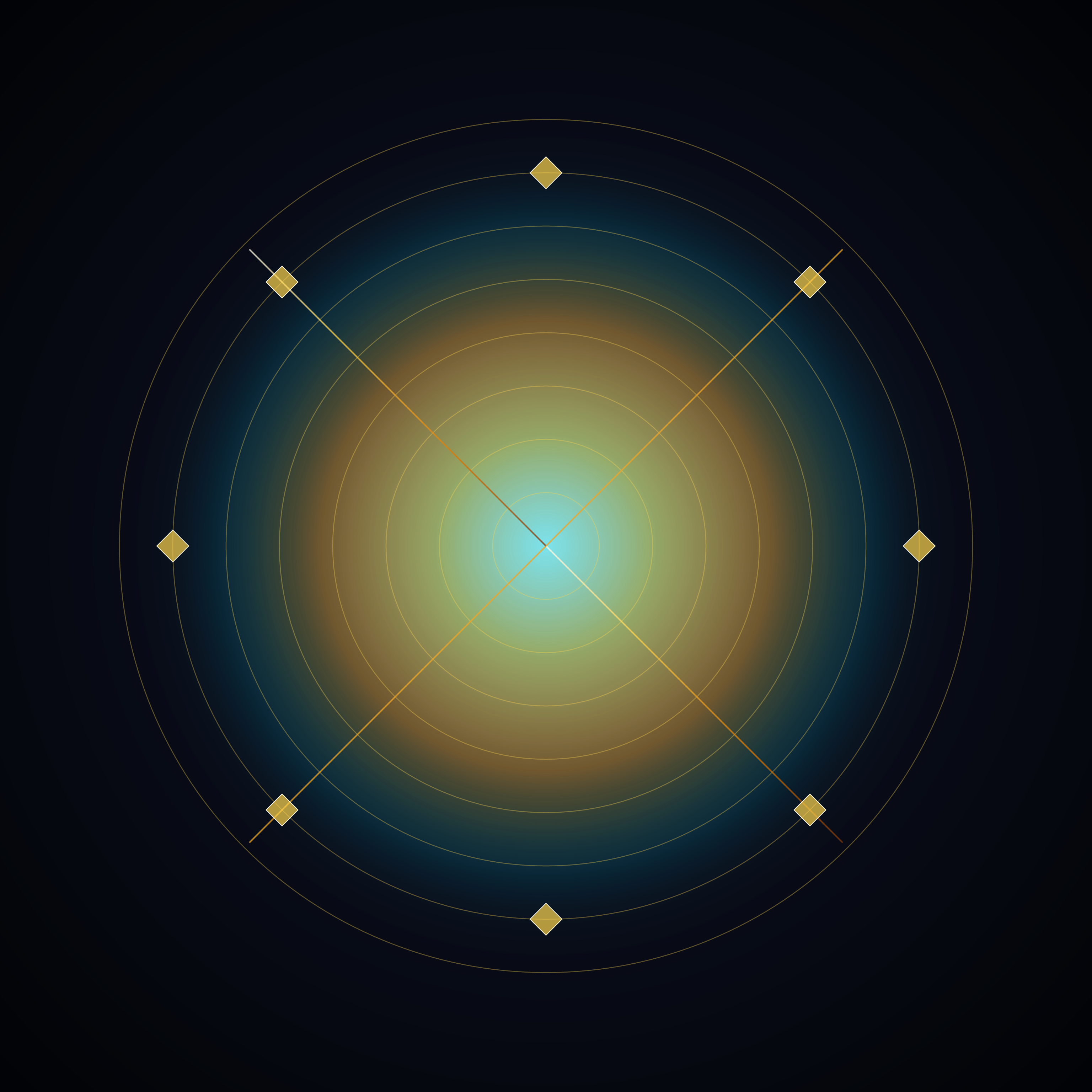 Symphony of the Infinite Lattice, version 1: v1_macro_foundation: Established primary 8-fold radial armature, central gravitational core, and cosmic backdrop.