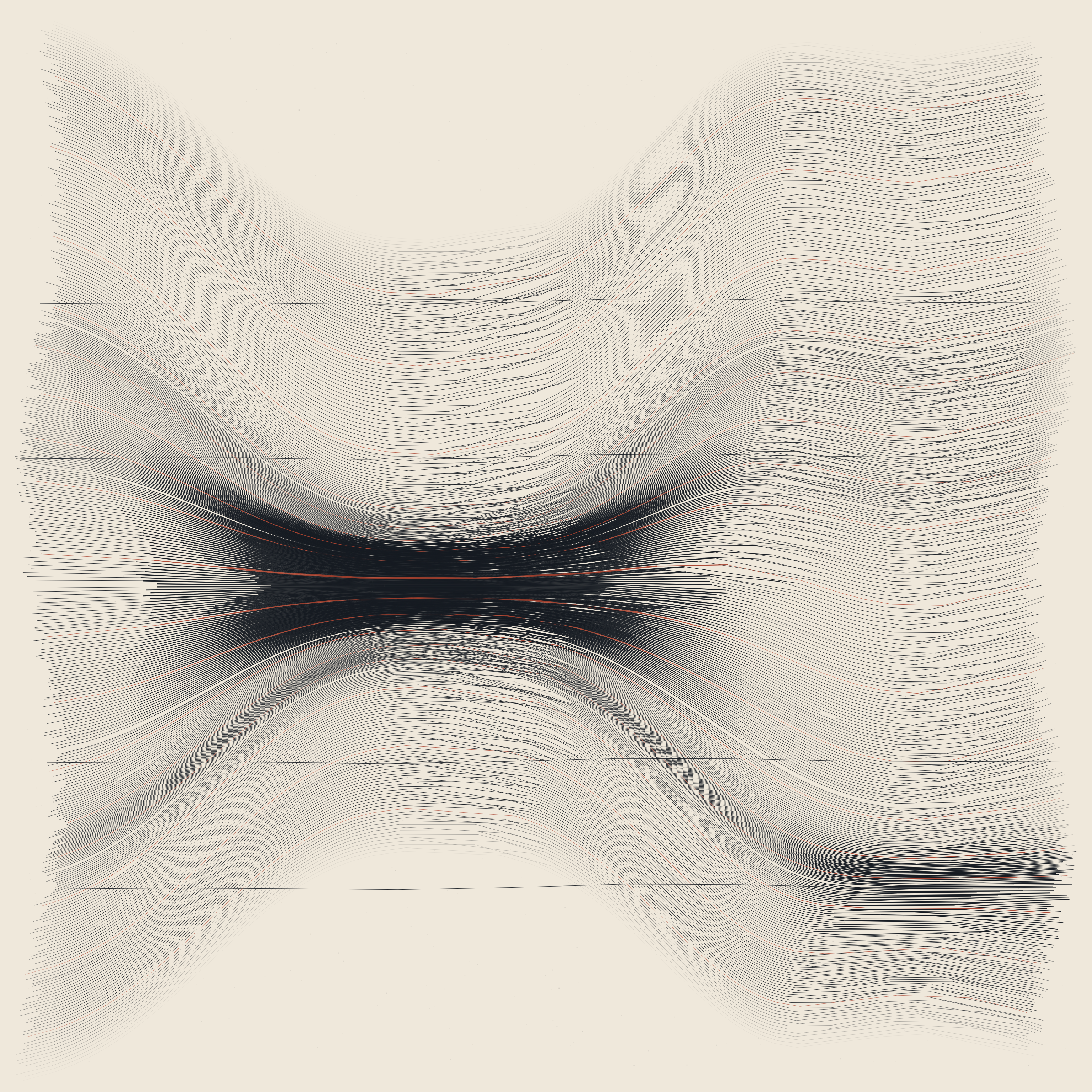 Where the Lines Agree, version 8: v8: peak over-printing raised from four strikes to seven and the density ramp made to saturate early, recovering v6's black core while keeping v7's feathered rim