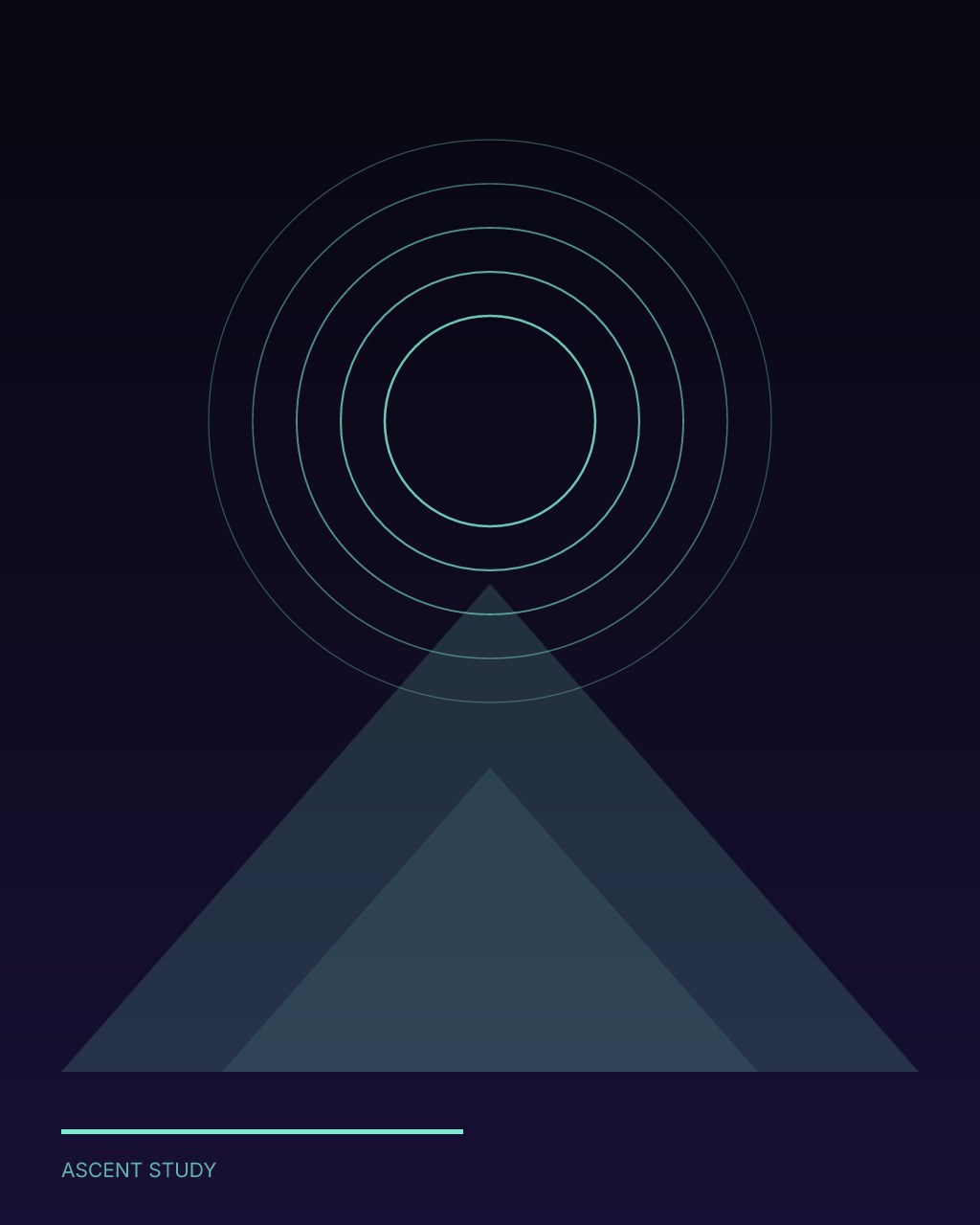 Ascent Study, version 2: more rings, brighter accent, longer rule